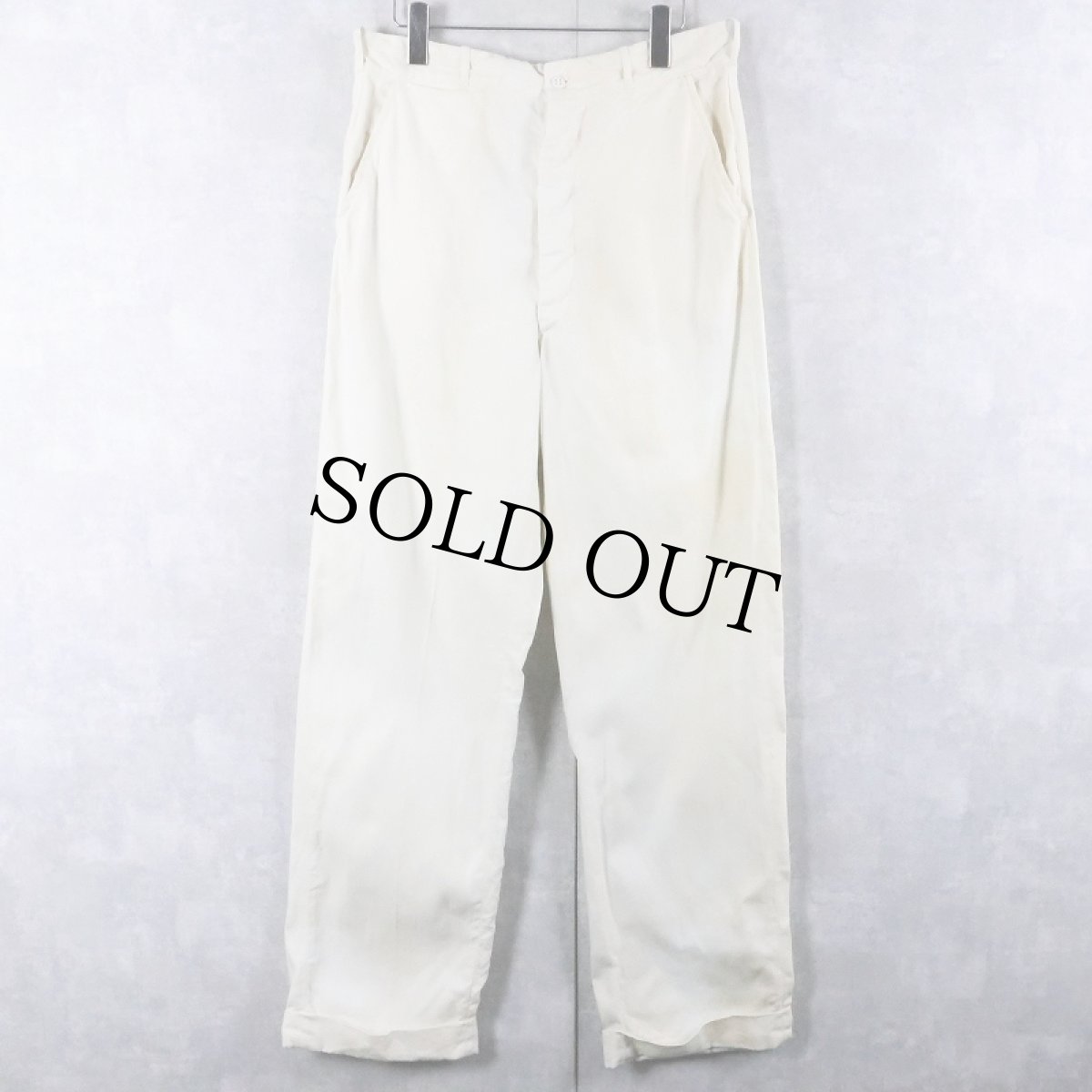 画像1: 〜50's U.S.NAVY リネンセーラーパンツ ｗ32 (1)