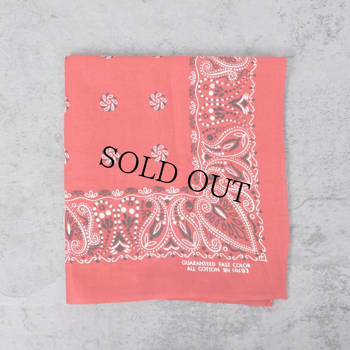 画像1: 60's GUARANTEED FAST COLOR ペイズリー柄 バンダナ (1)