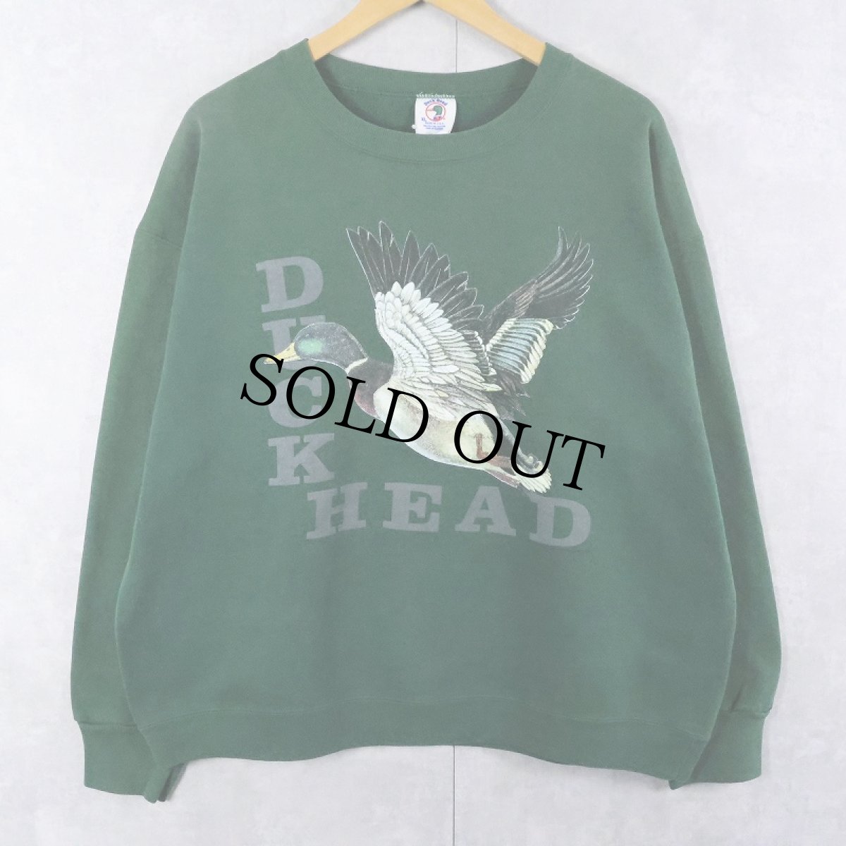 画像1: 90's Duck Head USA製 カモ プリントスウェット XL (1)