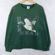 画像1: 90's Duck Head USA製 カモ プリントスウェット XL (1)