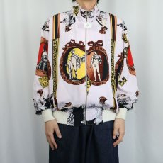 画像2: 80's〜 CAPUCCI CREATIONS 総柄 ポリエステルジップジャケット (2)