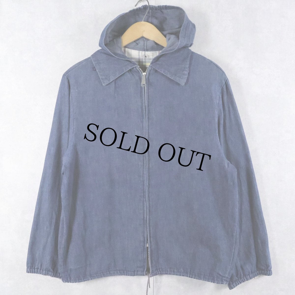 画像1: 70's リバーシブル デニム×コットン ジップパーカー (1)