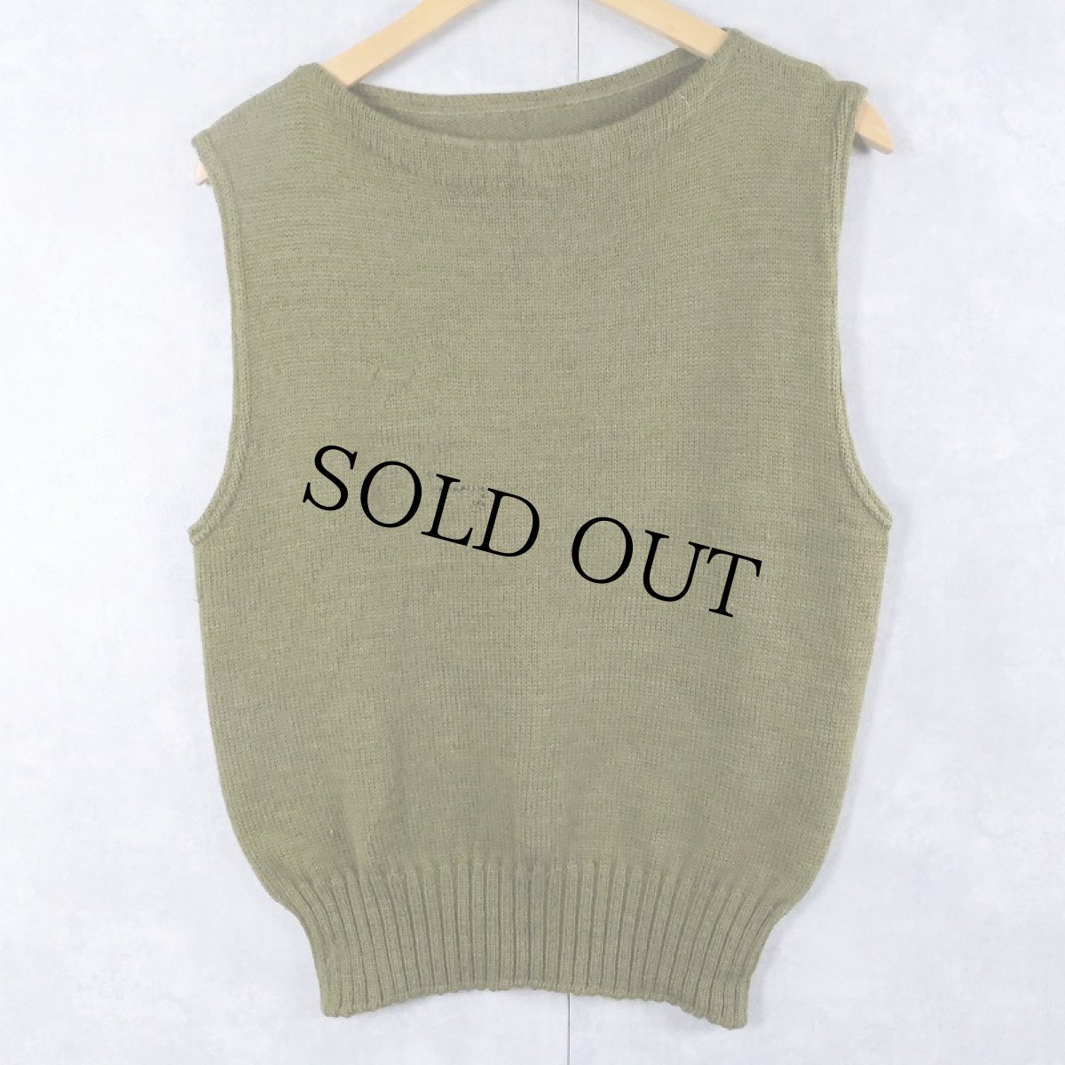 画像1: 40's ウールニットベスト (1)