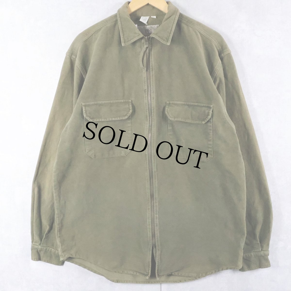 画像1: 【SALE】 90's THE TERRITORY AHEAD シャモアクロス ジップシャツジャケット L (1)