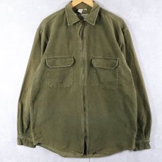 画像1: 90's THE TERRITORY AHEAD シャモアクロス ジップシャツジャケット L (1)