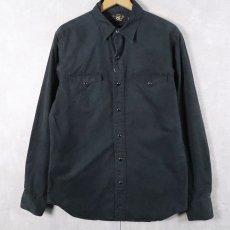 画像1: Ralph Lauren RRL コットンウエスタンシャツ BLACK M (1)