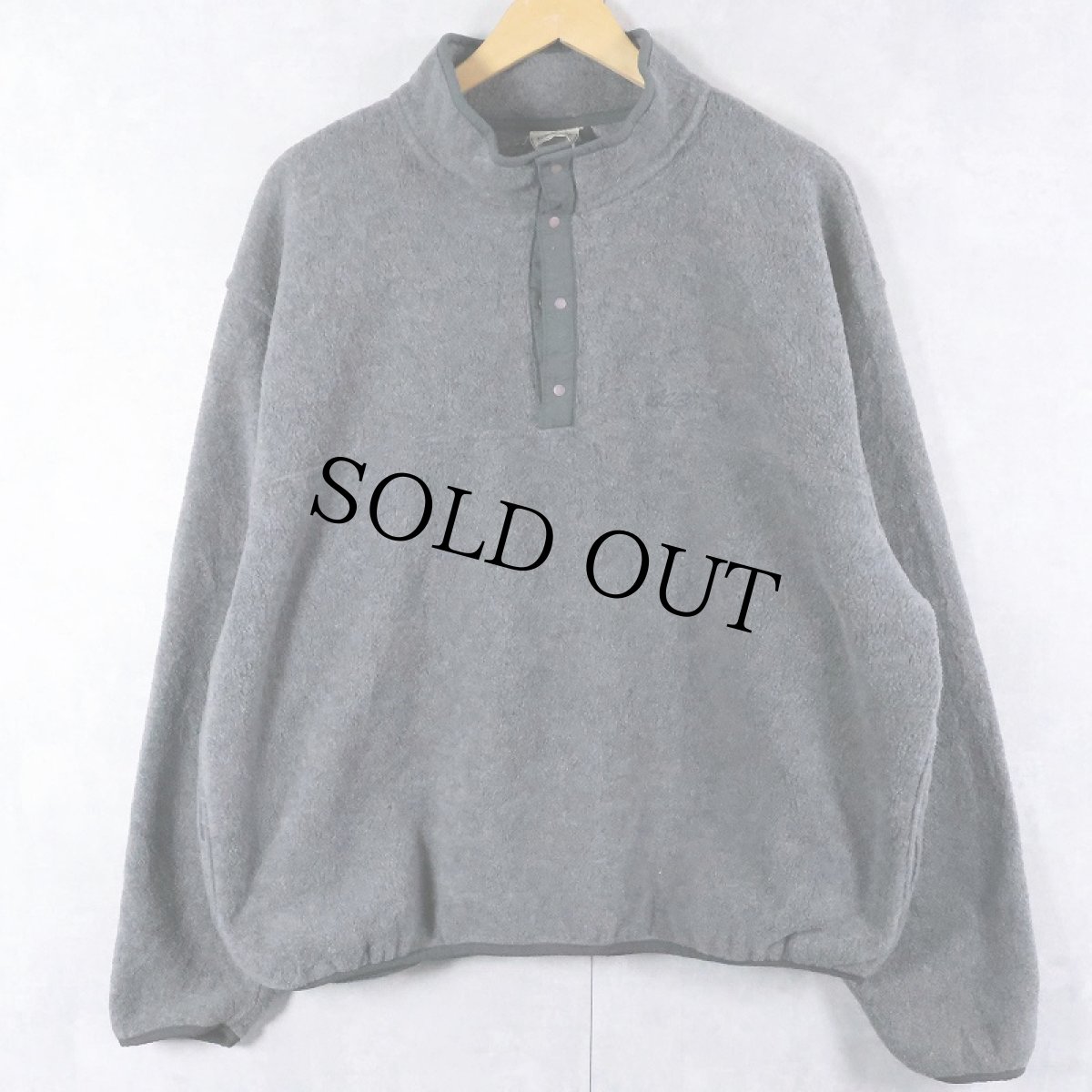 画像1: 80's L.L.Bean 筆記体ロゴ刺繍 ハーフスナップフリースジャケット (1)