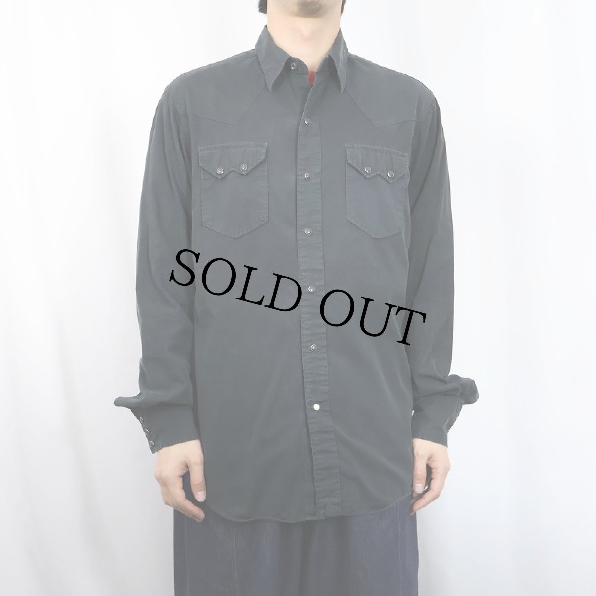 画像2: POLO Ralph Lauren コットンウエスタンシャツ BLACK M (2)