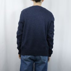 画像3: POLO Ralph Lauren ロゴ刺繍 コットン×リネンニットセーター NAVY L (3)