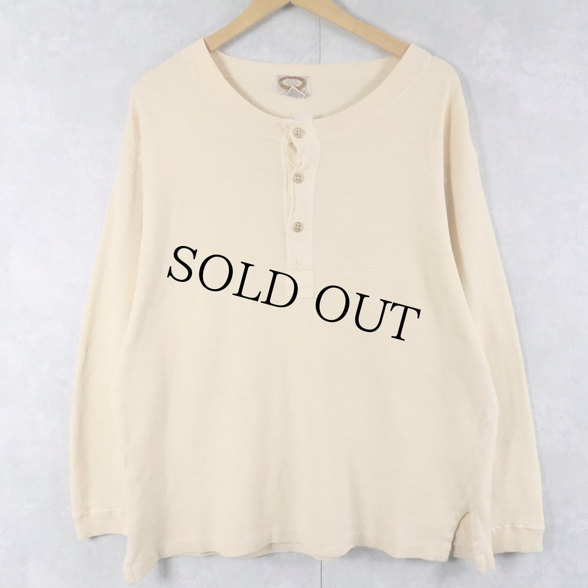 画像1: 80's BANANA REPUBLIC ヘンリーネック サーマルロンT L (1)