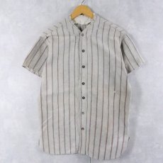 画像1: 30〜40's ストライプ柄 ウールベースボールシャツ  (1)