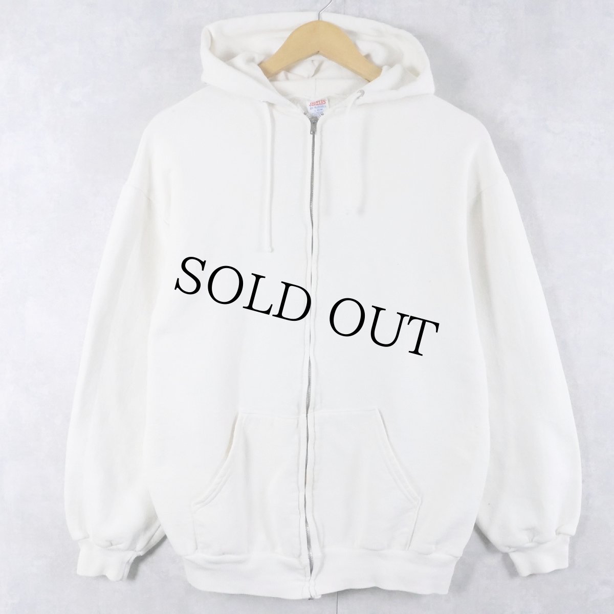 画像1: 80's JERZEES USA製 無地スウェットジップパーカー L (1)