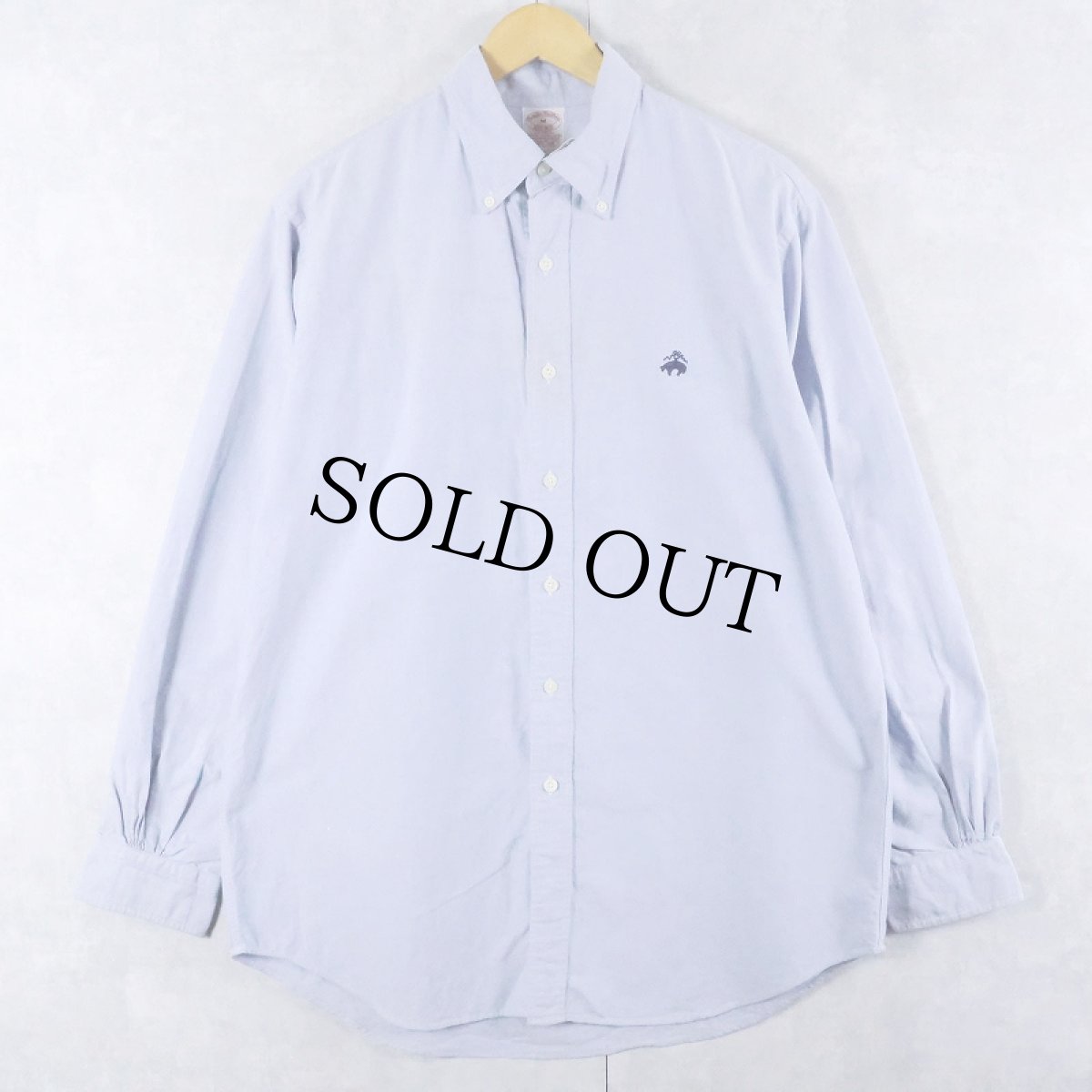 画像1: 【SALE】 90's〜 Brooks Brothers USA製 ロゴ刺繍 オックスフォードボタンダウンシャツ M (1)