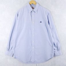 画像1: 90's〜 Brooks Brothers USA製 ロゴ刺繍 オックスフォードボタンダウンシャツ M (1)