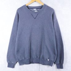 画像1: 90's RUSSELL ATHLETIC 前V 無地フェードスウェット XL (1)