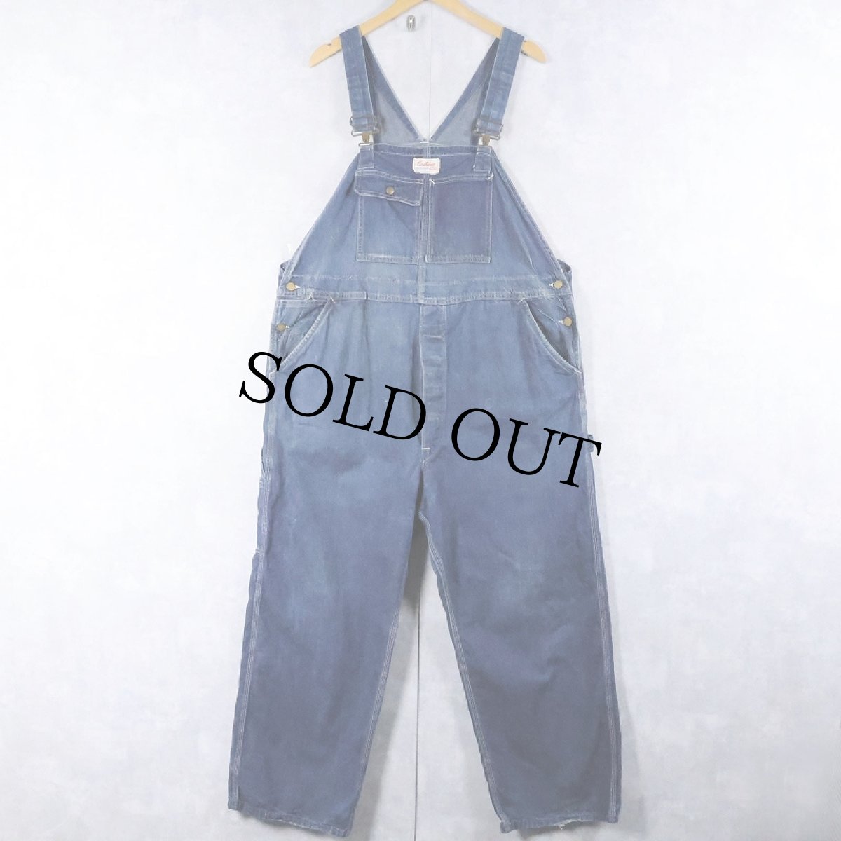 画像1: 60's Carhartt×HEADLIGHT×FINK デニムオーバーオール W46 (1)