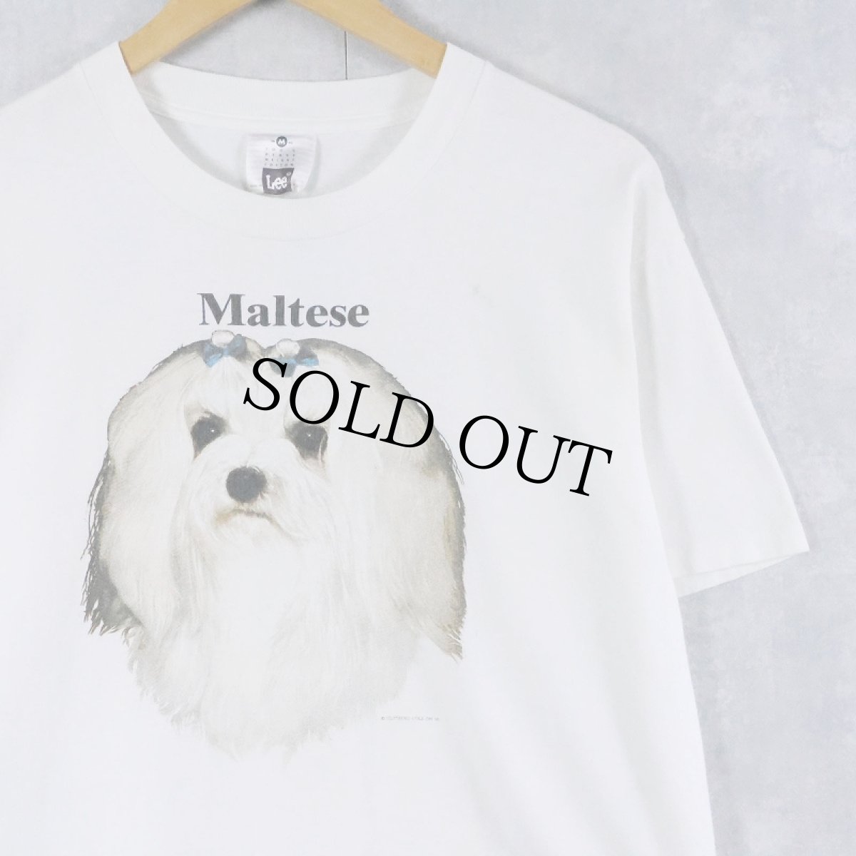 画像1: 90's USA製 "Maltese" 犬プリントTシャツ M (1)