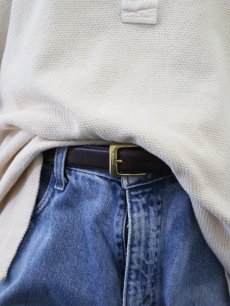 画像2: POLO Ralph Lauren レザーベルト BLACK (2)