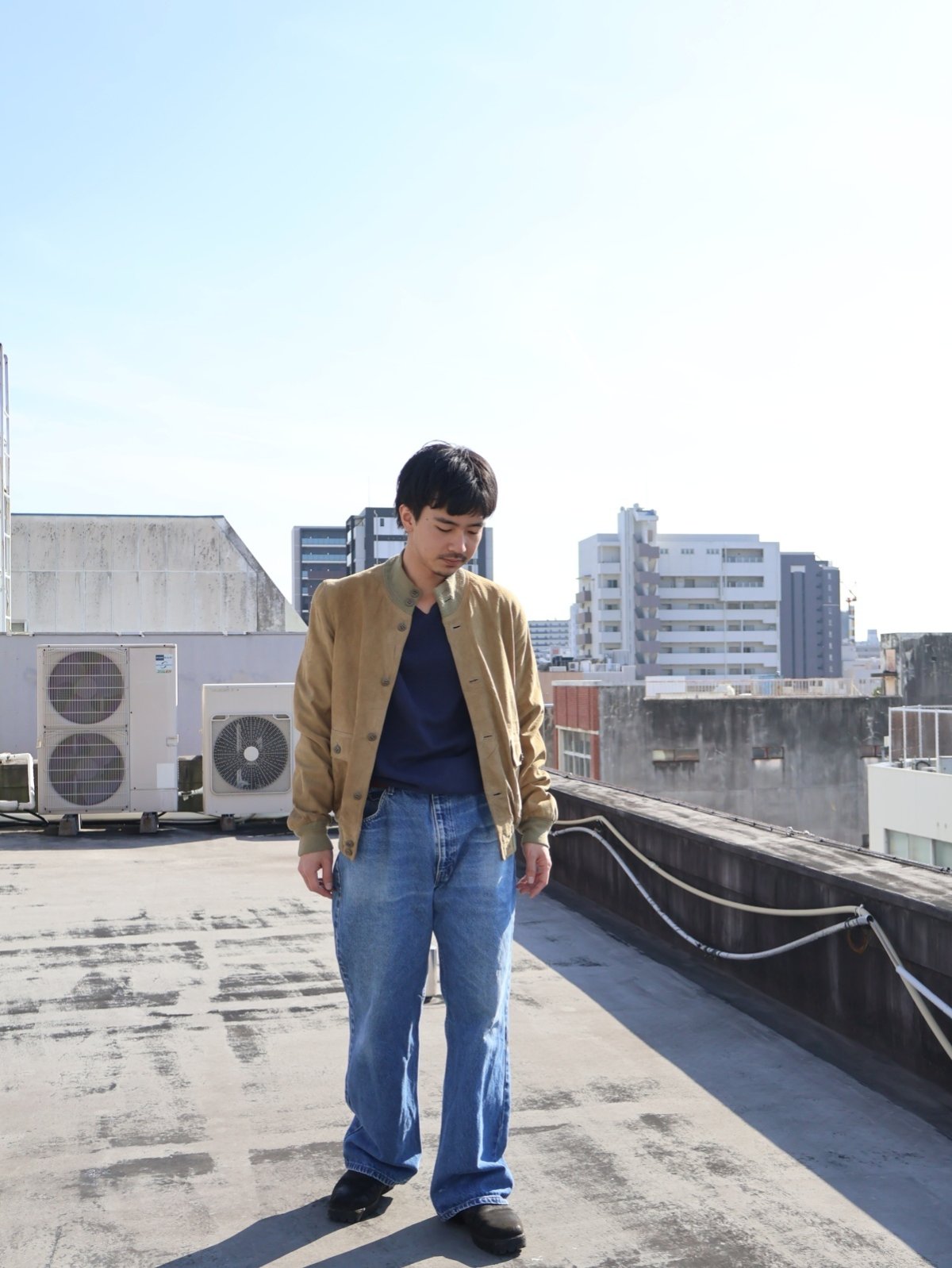 画像1: Leder FISCHER "A-1 TYPE" スエードレザー ヴァルスタージャケット  (1)