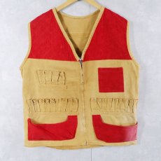 画像1: 〜60's コーデュロイ切り替え ハンティングベスト (1)