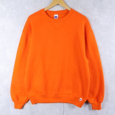 画像1: 90's RUSSELL ATHLETIC USA製 裏起毛 前V 無地スウェット M (1)