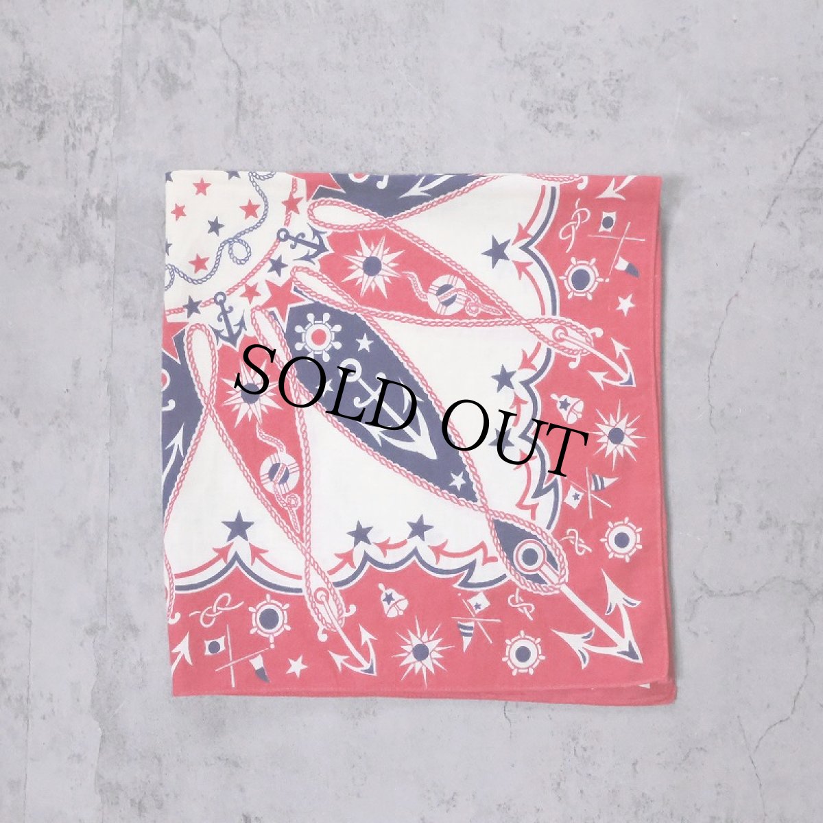 画像1: 50's〜 マリン柄 バンダナ (1)