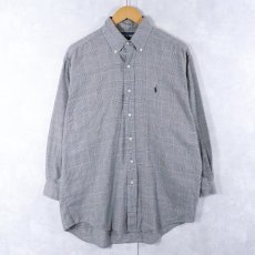 画像1: Ralph Lauren "BLAIRE" グレンチェック柄 コットンボタンダウンシャツ M (1)