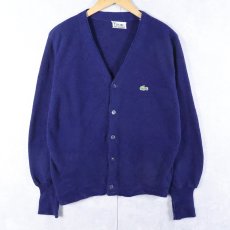 画像1: 70's IZOD LACOSTE アクリルニットカーディガン S (1)
