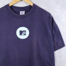 画像1: 2000's MTV ロゴプリントTシャツ NAVY XL (1)