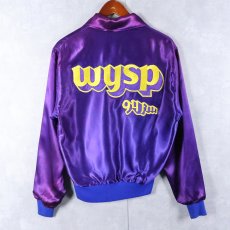 画像1: 70〜80's "WYSP 94FM" ラジオ局 刺繍入り サテンスタジャン SIZE38 (1)