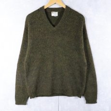 画像1: 60's Masterpiece by ARENA Vネック モヘアニットセーター L (1)