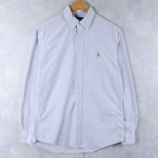 画像1: Ralph Lauren "CUSTOM FIT" ストライプ柄 コットンボタンダウンシャツ M (1)