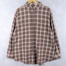 画像1: L.L.Bean チェック柄 ボタンダウンネルシャツ (1)