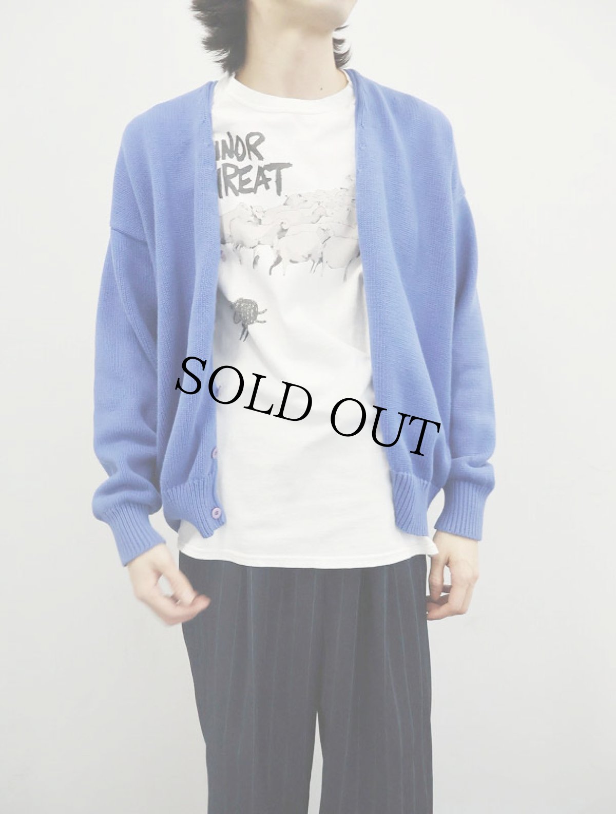 画像1: 90's GAP コットンニットカーディガン XL (1)