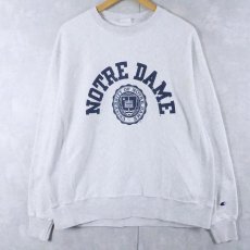 画像1: Champion REVERSE WEAVE "NORTRE DAME" プリントスウェット L (1)