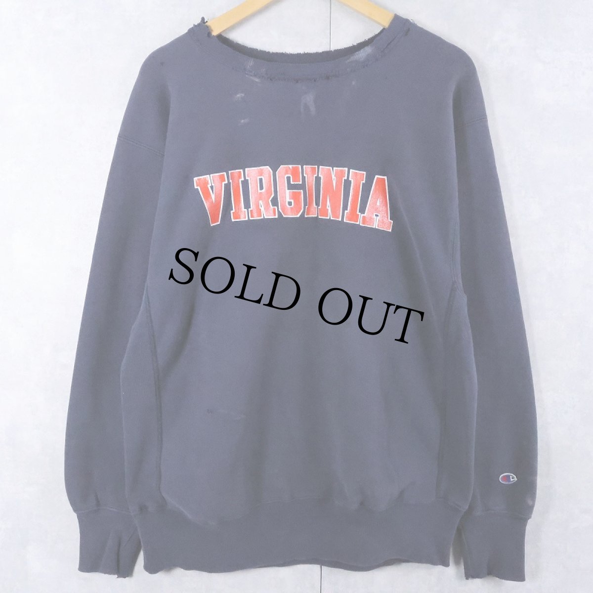 画像1: 90's Champion REVERSE WEAVE "VIRGINIA" プリントスウェット NAVY  (1)