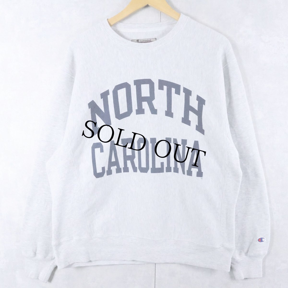 画像1: Champion ORIGINAL REVERSE WEAVE "NORTH CAROLINA" プリントスウェット M (1)