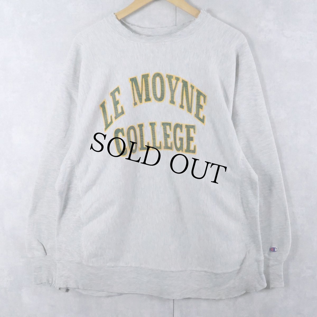 画像1: 80's Champion REVERSE WEAVE USA製 トリコタグ "LE MOYNE COLLEGE" プリントスウェット XL (1)