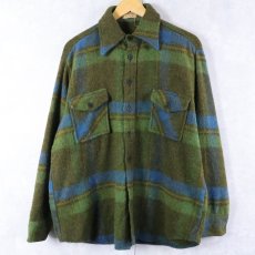 画像1: 50's McGREGOR USA製 チェック柄 ウールシャツ L (1)