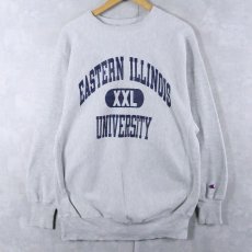 画像1: 90's Champion REVERSE WEAVE "EASTERN ILLINOIS UNIVERSITY" プリントスウェット XXL (1)