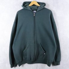 画像1: 90's RUSSELL ATHLETIC 無地 スウェットジップパーカー XL (1)