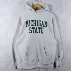 画像1: 90's Champion REVERSE WEAVE "MICHIGAN STATE" プリントスウェットフーディー XXL (1)
