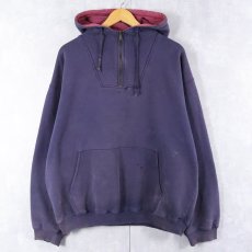 画像1: 80〜90's Eddie Bauer ハーフジップ スウェットフーディー L (1)