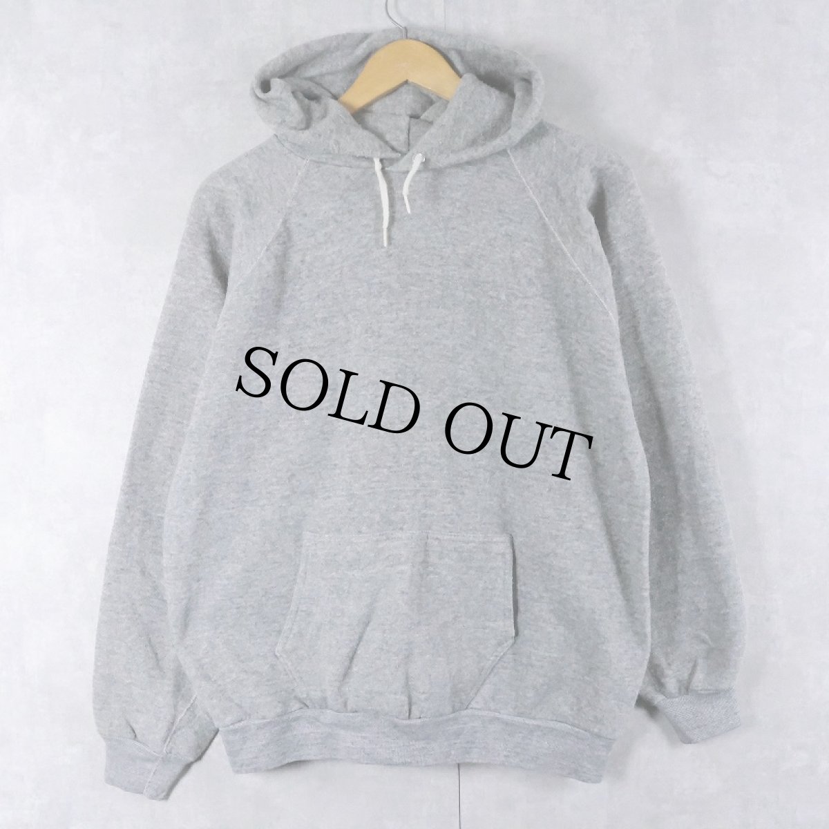 画像1: 80's DISCUS USA製 脇下三角ガゼット 無地スウェットフーディー XL (1)