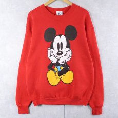 画像1: 90's MICKEY&CO. USA製 青パンミッキー キャラクタープリントスウェット L (1)