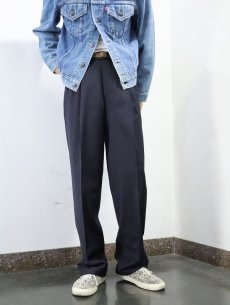 画像1: POLO Ralph Lauren ピンストライプ柄 2タック スラックス NAVY (1)