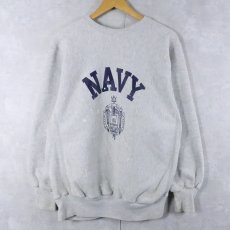 画像1: 90's MVP USA製 REVERSE WEAVE TYPE "NAVY" プリントスウェット L (1)