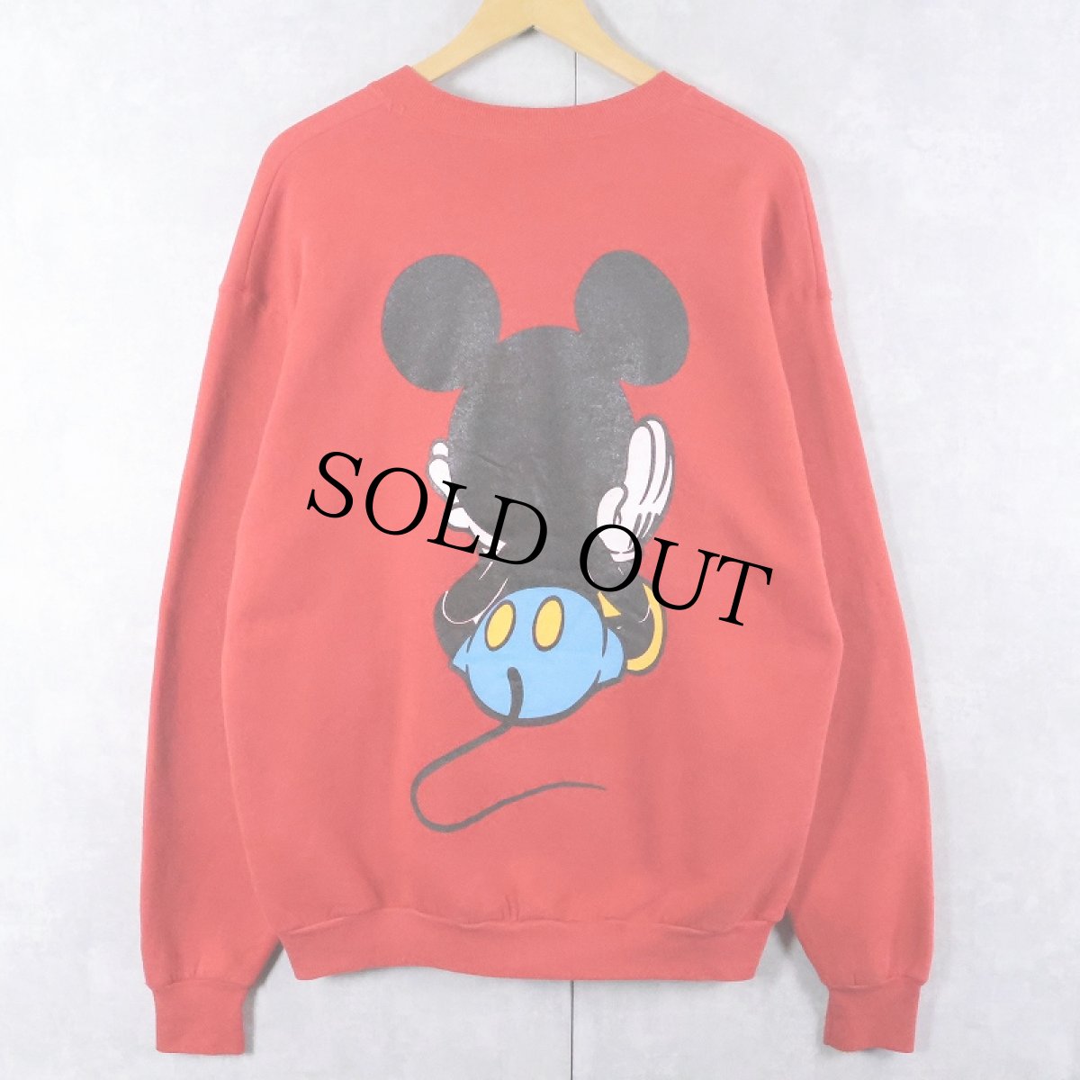 画像2: 90's MICKEY&CO. USA製 青パンミッキー キャラクタープリントスウェット L (2)