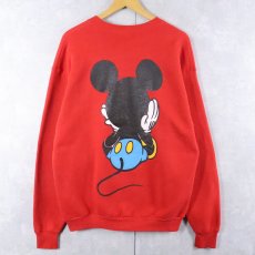 画像2: 90's MICKEY&CO. USA製 青パンミッキー キャラクタープリントスウェット L (2)