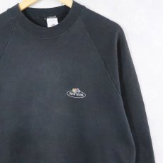画像1: 90's EURO FRUIT OF THE LOOM ロゴプリントスウェット BLACK L (1)